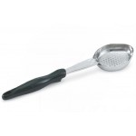 One-Piece Black Handle Oval Bowl Spoodle® Utensil. Perforated