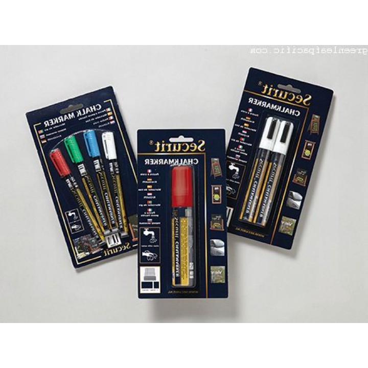 0.39"x3.15" Mini Tip Markers, Gold, Plastic, Silver, Liquid Chalk - 12/Case
