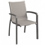 Stacking Armchair, Sunset Solid Gray/Volcanic Black - 12/Case