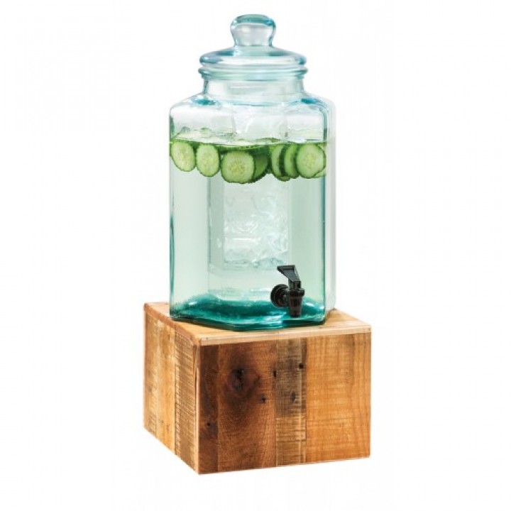 Cal-Mil 3422-2INF Madera Glass Beverage Dispenser (Infusion Chamber)