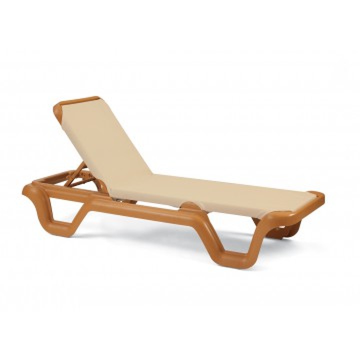 Marina Adjustable Sling Chaise Lounge Khaki - 2/Case