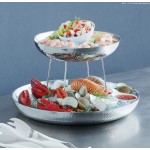 Seafood Tray, Stainless Steel, Double Wall, Hammered, 18 17-1/2 Dia.x2-1/4 H - 4/Case