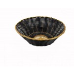 8.25" x 2.25" Poly Woven Baskets, Round, Black/Gold - 12/Case