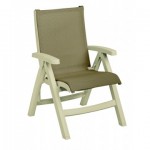 Folding Sling Chair, Belize Midback Taupe - 2/Case