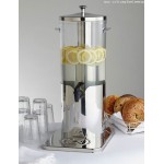 5 Ltr Juice Dispenser, Clear/Silver, S/S - 1/Case