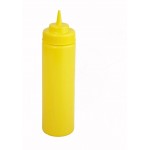 12 Oz. Squeeze Bottles, Wide Mouth, Yellow - 6/Case