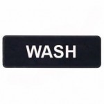 3" x 9" Wash, Information Sign, Black - 12/Case
