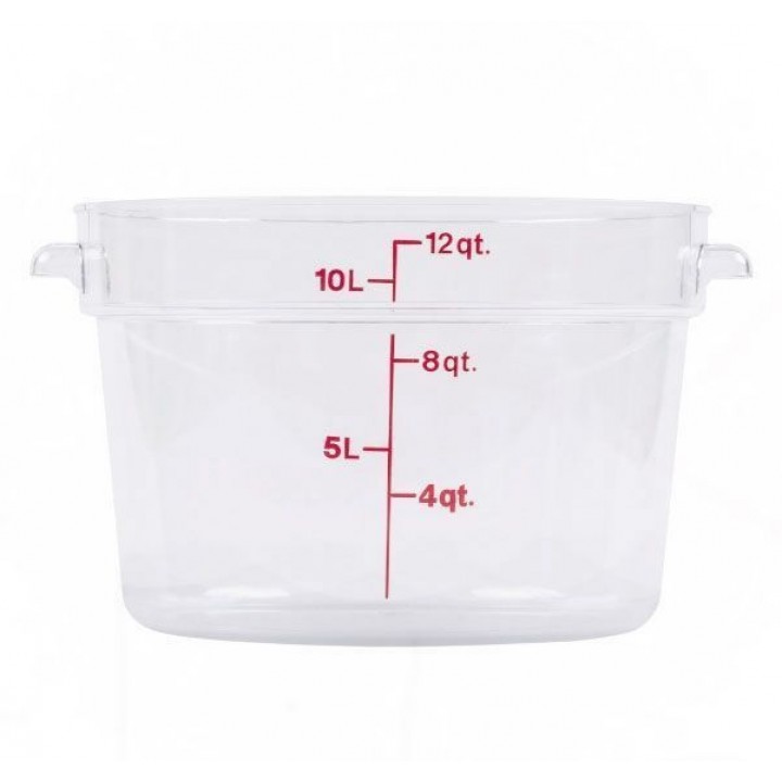 11.4 Ltr Round Storage Container, PC, Clear - 12/Case