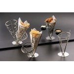 Conical Basket, Stainless Steel, One-Cone Basket W/ Two Ramekins 5 Dia.x9 H - 12/Case
