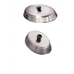 Basting Cover, Stainless Steel, Oval 11-3/4 Lx8-1/2 Wx2 H - 24/Case