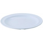 8" Round Plates, Melamine, White - 12/Case