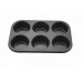 6 Cup Jumbo Muffin Pan, Non-Stick, 7 Oz., Carbon Steel - 24/Case