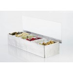 14.75"x5.75" 5-Compartment Condiment Holder, Hammered - 16/Case