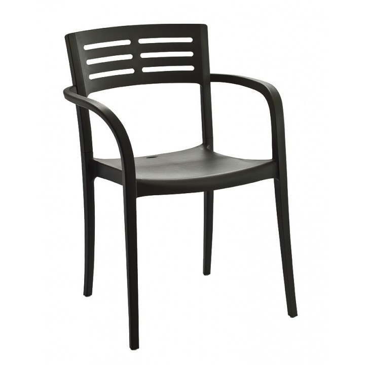 Vogue Stacking Armchair Charcoal - 12/Case