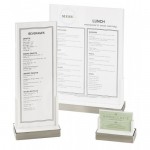 Cal-Mil 3016-811-55 Luxe Signage and Menu Holders (Stainless Steel Accent, 8x11 Card)