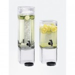 Cal-Mil 1112-5A Square Clear Beverage Dispensers (1.5 Gallon - 7.25Wx7.25Dx18.5H - Acrylic)