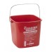 3 Ltr Cleaning Bucket, Sanitizing Solution, Red - 12/Case