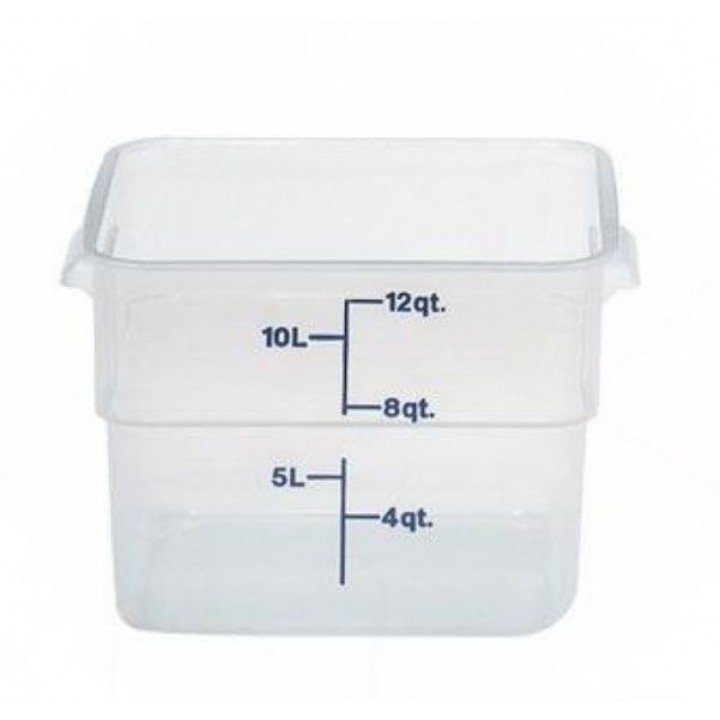 11.4 Ltr Square Storage Container, PP, Translucent - 12/Case