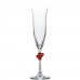 6.25 Oz. L'AMOUR Flute Champagne Glass Red Heart - 6/Case