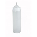 24 Oz. Squeeze Bottles, Wide Mouth, Clear - 6/Case