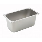 1/3 Size Steam Pan, 6", 25 Ga StraiGHT-Sided, S/S - 12/Case