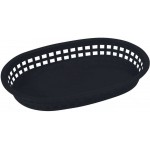 10.75" x 7.25" x 1.5" Platter Baskets, Oval, Black - 144/Case