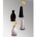 Bud Vase, Ceramic, Jug, Black 2-1/8 Wx3-7/8 H - 144/Case