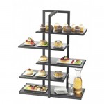 Cal-Mil 3303-96 One by One Multi-Level Shelf Display (Black Stand)
