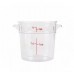 1 Ltr Round Storage Container, PC, Clear - 48/Case