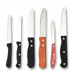 8" Steak Knife, S/S, Silver/Red - 300/Case