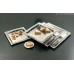 Stainless Steel, Hammered Tray, Square, 18 18 Lx18 Wx1-1/8 H - 6/Case