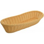 15" x 6.5" x 3.25" Poly Woven Baskets, Oval, Natural - 6/Case