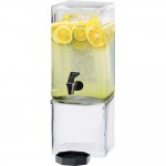 1.5 Gallon Square Acrylic Beverage Dispenser with Ice Chamber