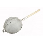 12" Double Mesh Strainer, Reinforced, Round Hdl, Nickel Plated - 6/Case