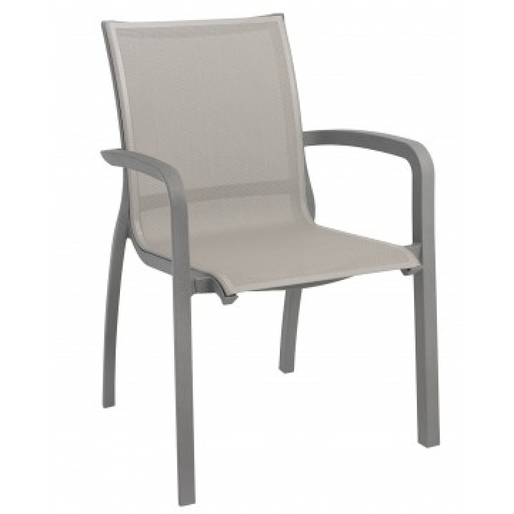 Sunset Stacking Armchair Solid Gray/Platinum Gray - 12/Case