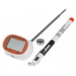 4.75" Probe Digital Thermometer, 1.2" Lcd, White - 12/Case