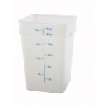 21 Ltr Square Storage Container, PP, White - 6/Case