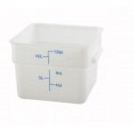11.4 Ltr Square Storage Container, PP, White - 12/Case