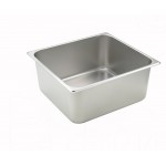2/3 Size Steam Pan, 6", 25 Ga StraiGHT-Sided, S/S - 6/Case