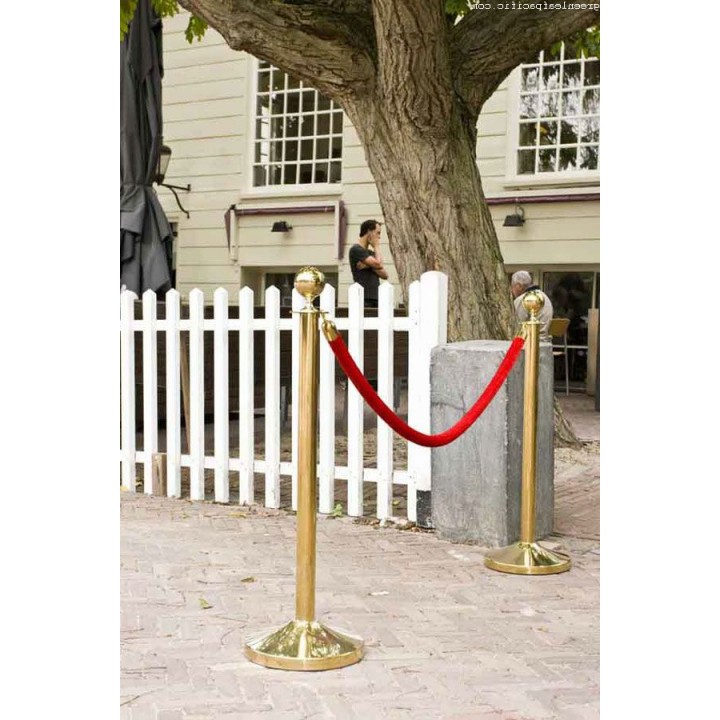 15" Classic Barrier Gold System Base & Post, Steel, Gold - 1/Case