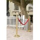 15" Classic Barrier Gold System Base & Post, Steel, Gold - 1/Case