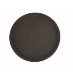 11" Easy Hold Rubber Lined Tray, Round, Brown - 12/Case