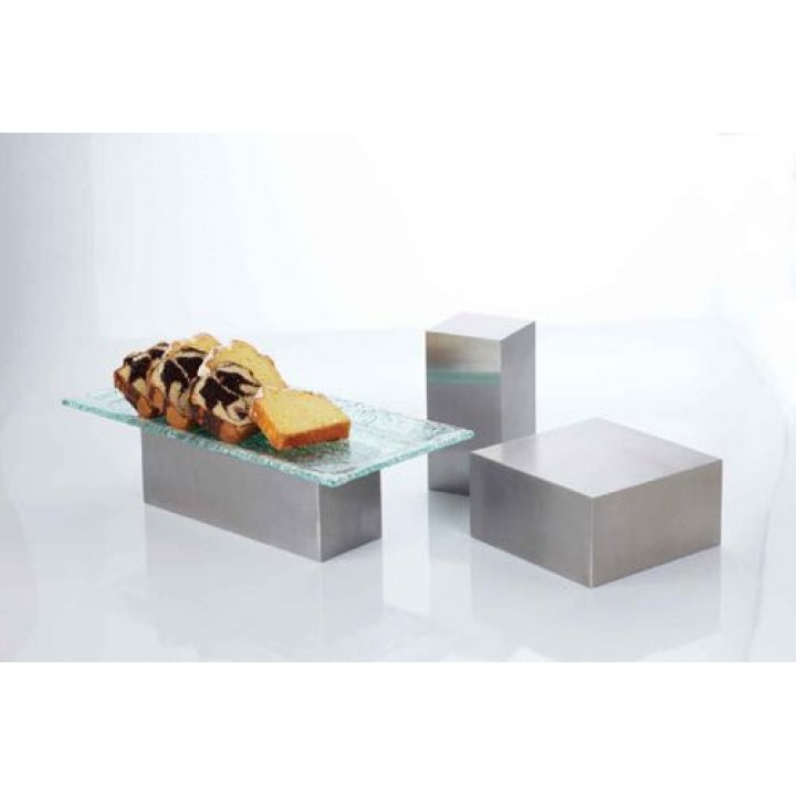 RISER, STAINLESS STEEL, CUBE, 4 H 8 L X 8 W X 4 H - 10/Case