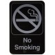 6" x 9" Information Sign, No Smoking, Black - 12/Case