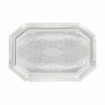 12" x 17" Serving Tray, Octagonal, Chrome Plated - 12/Case