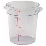 4 Ltr Round Storage Container, PC, Clear - 12/Case