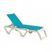 Calypso Adjustable Sling Chaise Turquoise - 2/Case