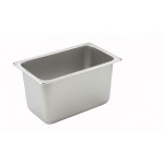 1/4 Size Steam Pan, 6", 25 Ga StraiGHT-Sided, S/S - 12/Case