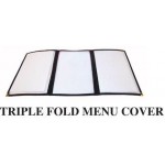 9.5" x 12.13" Menu Cover, Triple Fold, Black - 25/Case