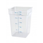 21 Ltr Square Storage Container, PC, Clear - 6/Case